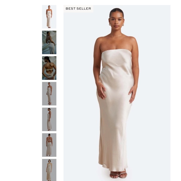 MOON DANCE STRAPLESS DRESS, SAND, US SIZE 4 - Picture 3 of 5